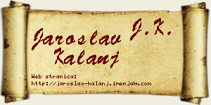 Jaroslav Kalanj vizit kartica